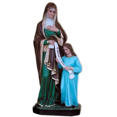 Statue ext. Sainte Anne Ensei. 33.5" (85 cm) en FDV Couleur