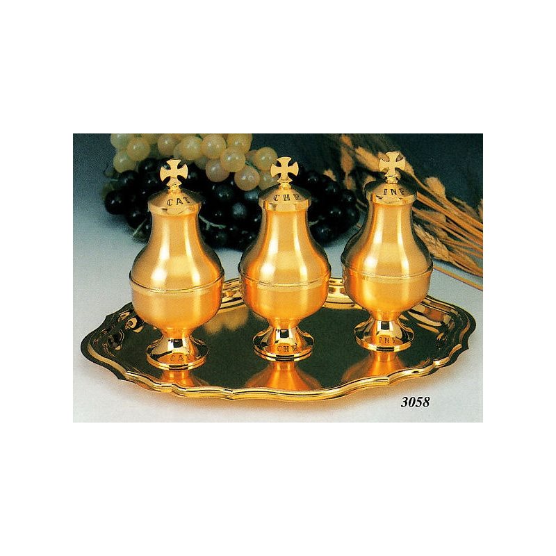 Goldplated Oil Stock (3) and plate / set