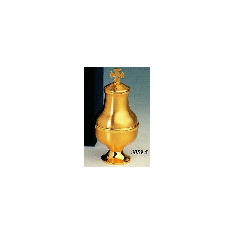 Ampoule Sainte-Huile "CAT" doré 5.5" (14 cm) Ht