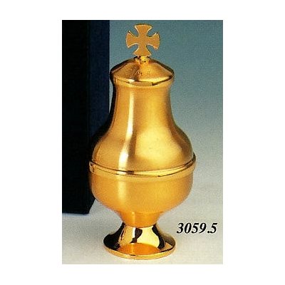 Ampoule Sainte-Huile "CAT" doré 5.5" (14 cm) Ht