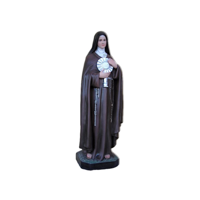 St. Clare Color Fiberglass Outdoor Statue, 39.5" (100 cm)