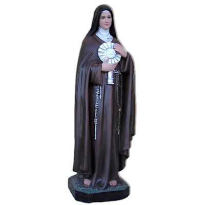 St. Clare Color Fiberglass Outdoor Statue, 39.5" (100 cm)