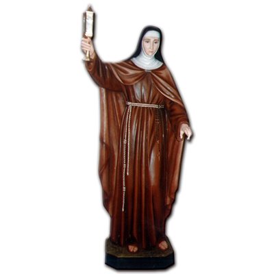 St. Clare Color Fiberglass Outdoor Statue, 65" (165 cm)