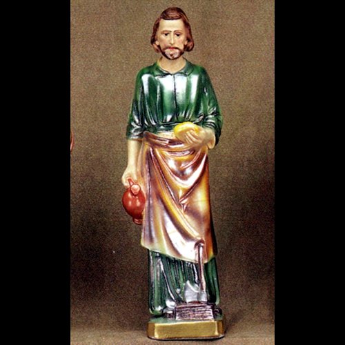 St. Joseph the Artisan Pearl Finish Plaster Statue, 12"