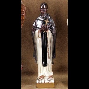 St.Martin of Porres Pearl Fihish Plaster Statue, 12"(30.5cm)