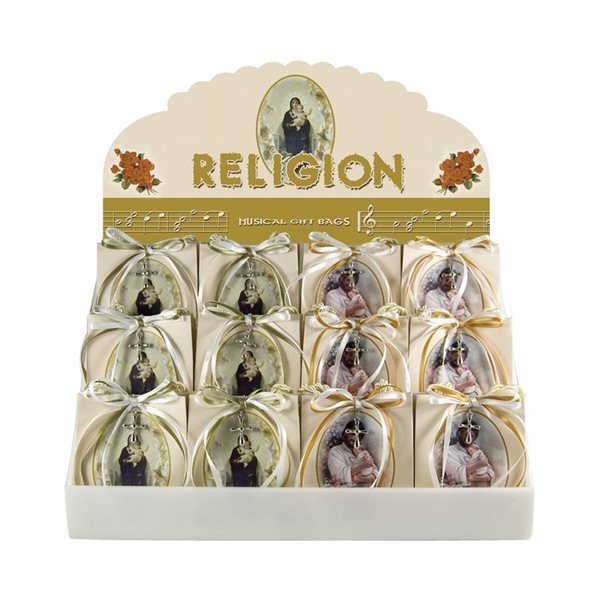 Sac musical beige, Marie et Joseph / pqt 12 Sac musical beige, Marie et Joseph / pqt 12