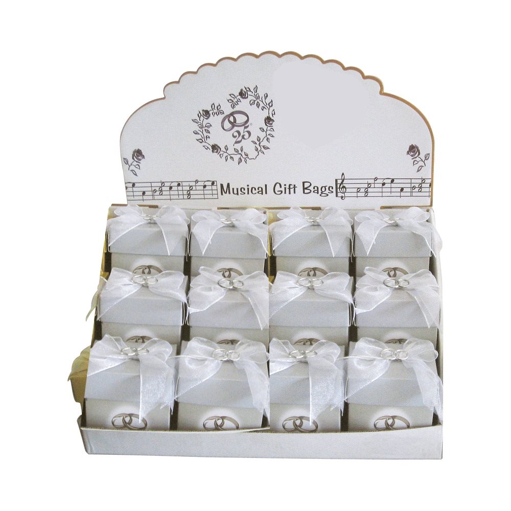 Disp. 25e Wedding Ann. Gift Box, 2¾ x 3½", English / 12 pcs