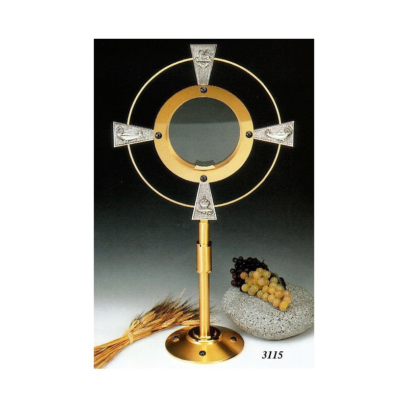 Monstrance, 32 7 / 8" (83.5 cm) Ht., Host box 8" (20.5 cm) D.