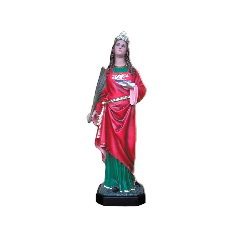 St. Lucia Color Fiberglass Outdoor Statue, 43" (110 cm)