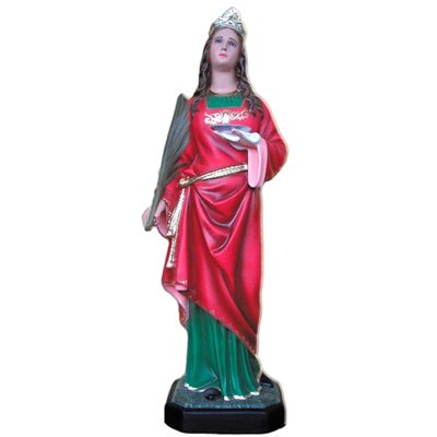 St. Lucia Color Fiberglass Outdoor Statue, 43" (110 cm)