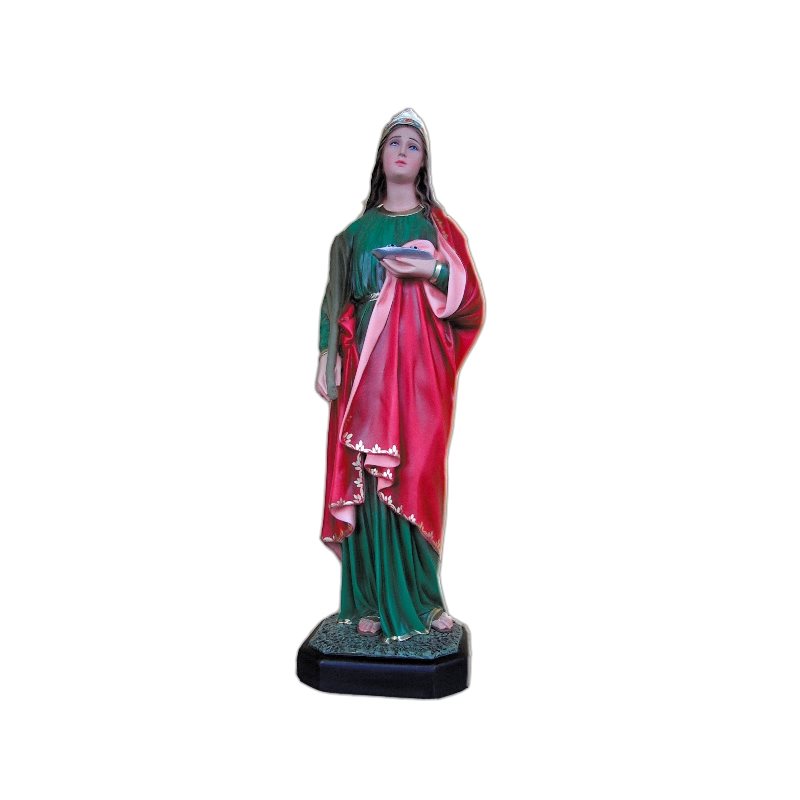 St. Lucia Color Fiberglass Outdoor Statue, 33.5" (85 cm)