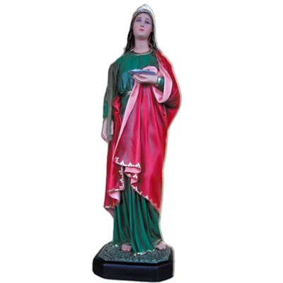 St. Lucia Color Fiberglass Outdoor Statue, 33.5" (85 cm)