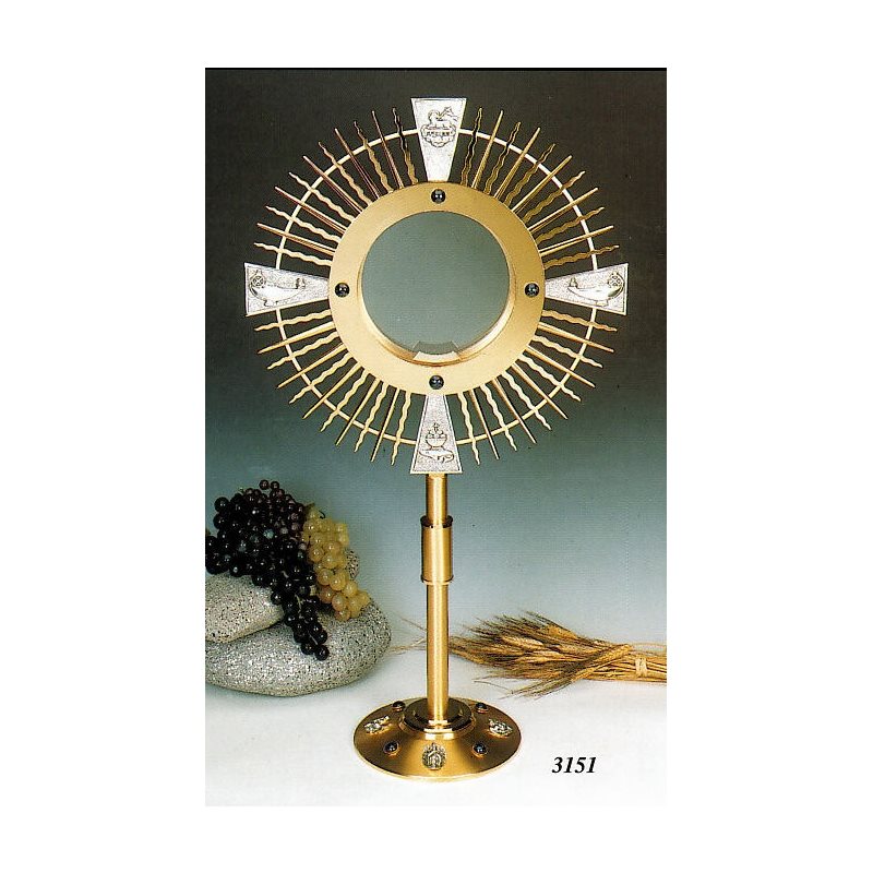 Monstrance, 32 7 / 8" (83.5 cm) Ht., Host box 8" (20.5 cm) D.