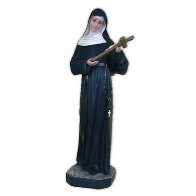 Statue ext. Sainte Rita 32" (80 cm) en FDV Couleur