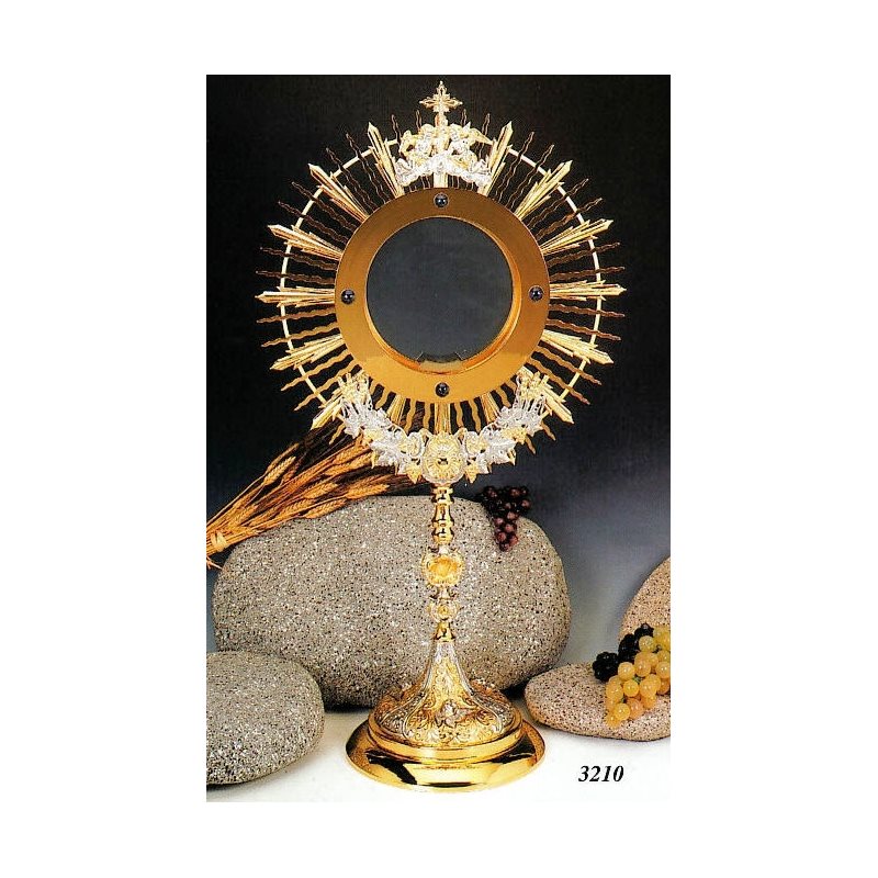 Monstrance, 33.25" (84.5 cm) Ht., Host box 8" (20.5 cm) Dia.