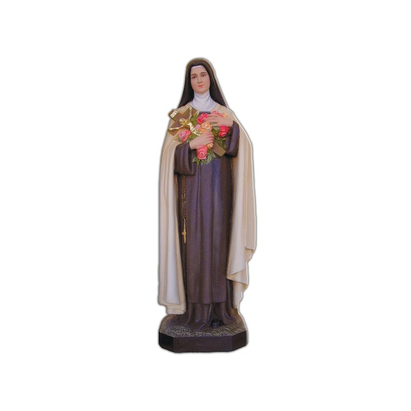 St. Therese Color Fiberglass Outdoor Statue, 39.5" (150 cm)