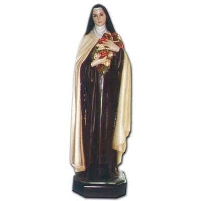 Statue ext. Sainte Thérèse 32" (80 cm) en FDV Couleur