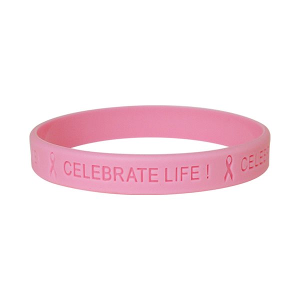 "Celebrate Life" Pink Silicartes Ext. Bracelet, English