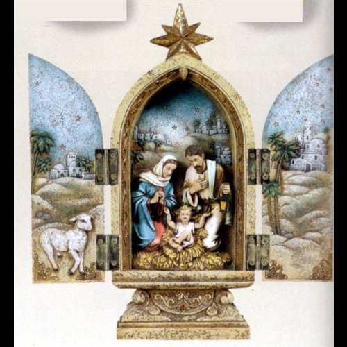 Nativity triptych 10" (25.5 cm) Ht. Resin-Stone mix / 1 pc