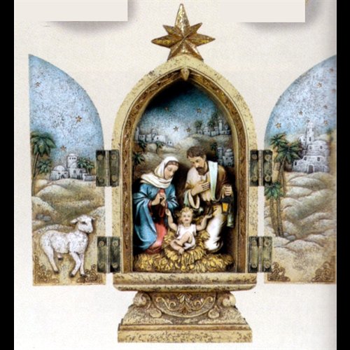 Nativité Triptyque 10" (25.5 cm) Ht. en résine / 1 mcx