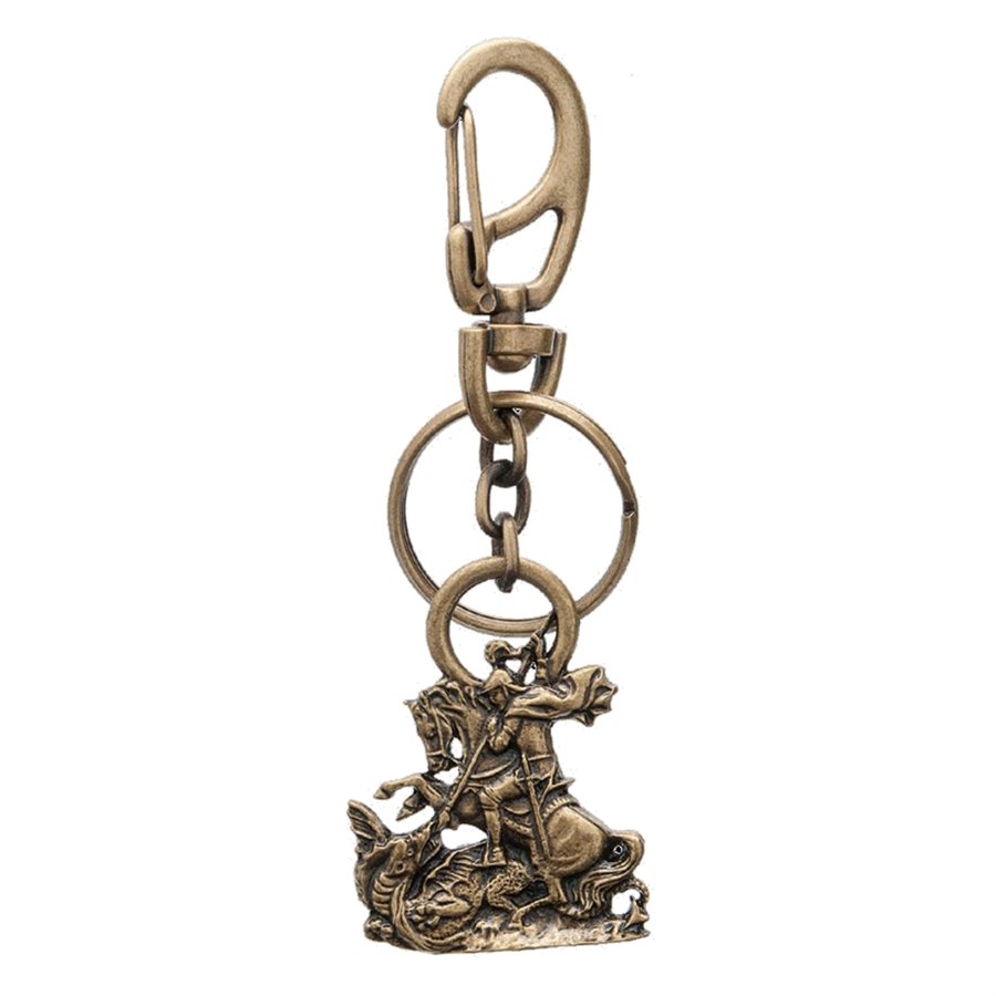 "St-George" Key Ring, Bronze metal, 3½"