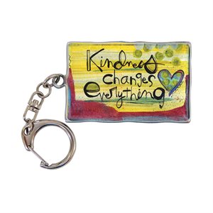 "Kindness" Key Ring, Hand painted, 2", English