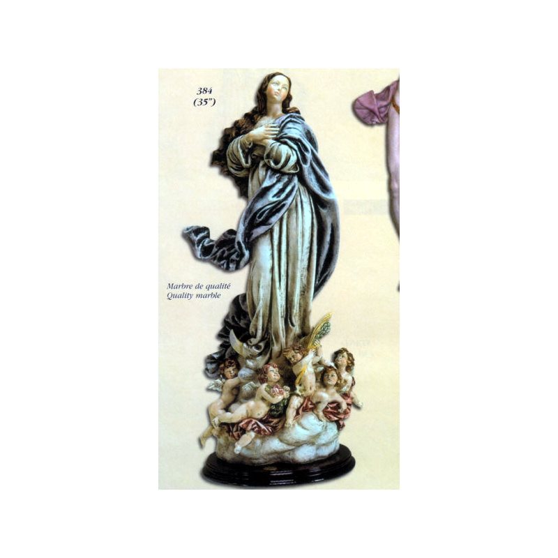 Statue N.D. Assomption 35" (89 cm) en marbre de couleur