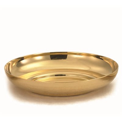 Textured bowl paten, Gold Plate 24Kt, 6 1 / 8" (15.5 cm) Dia.