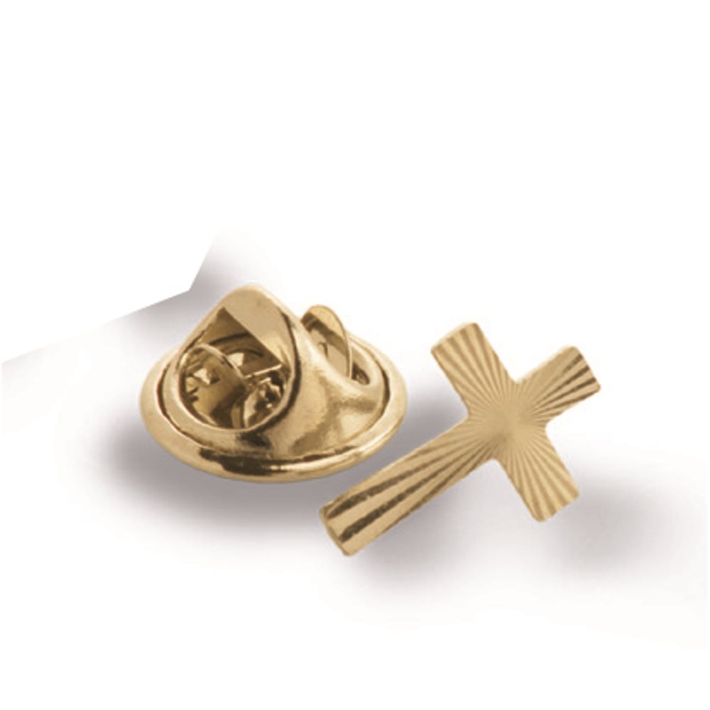 'Cross'' Golden-Finish Metal Lapel Pin, 1,5 cm