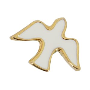 White Enamelled Gold-Finish "Confirmation" Pin