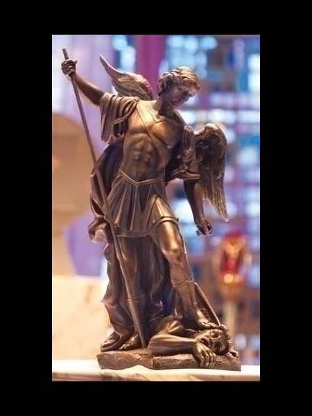Statue Saint Michel Archange 26.5" (65cm) résine fini bronze