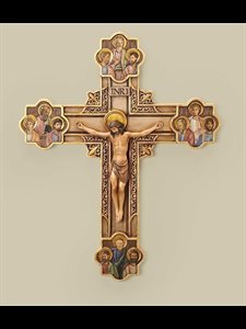 Crucifix 12" résine (12 apôtres) en résine