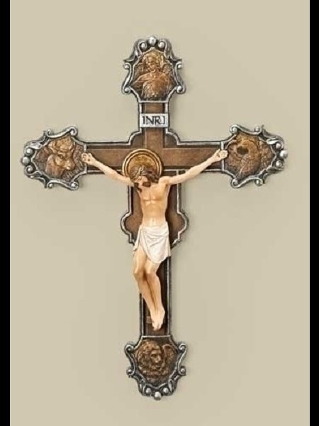 Crucifix 10.25" (26 cm) Évangéliste en résine