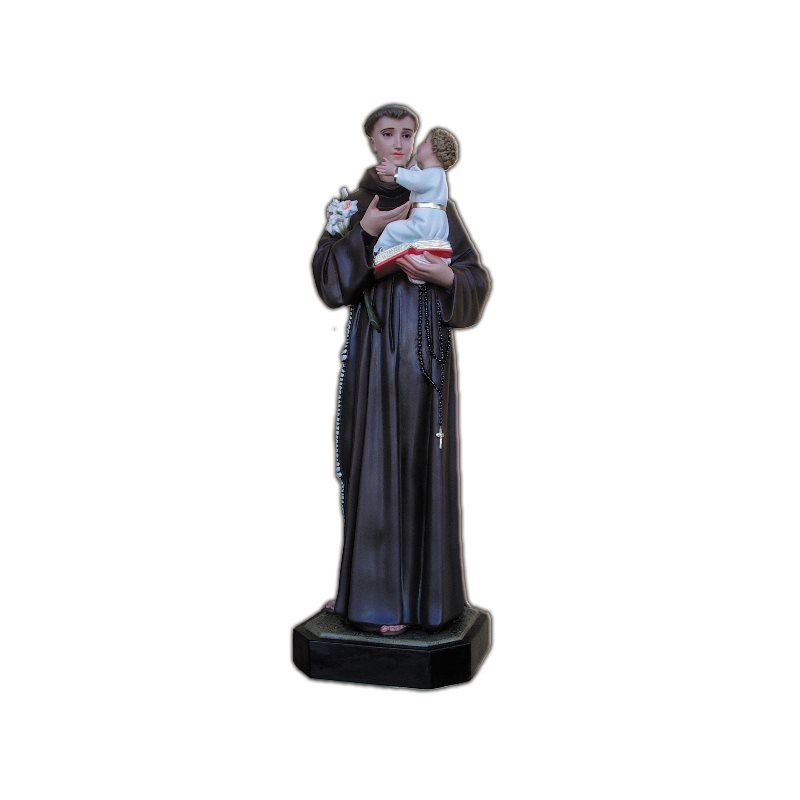 St. Anthony Color Fiberglass Outdoor Statue, 39.5" (100 cm)