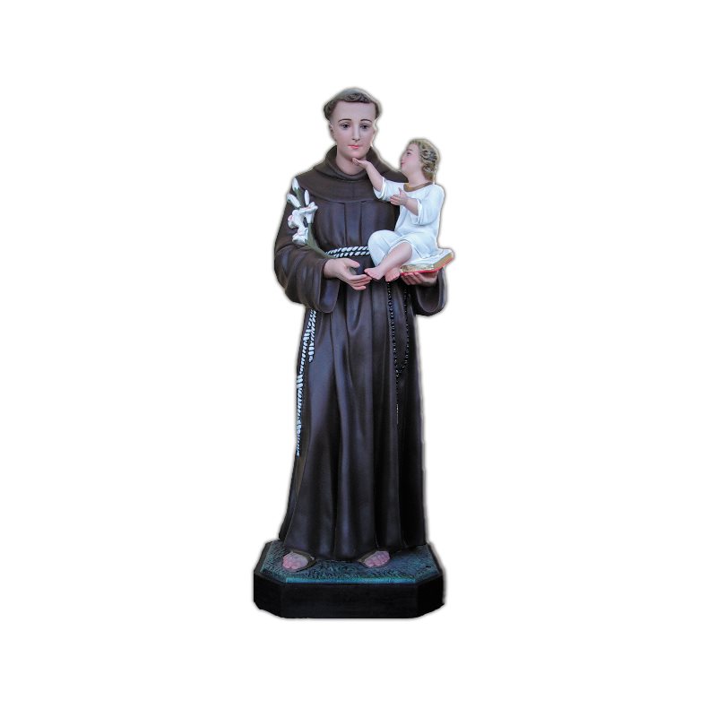 St. Anthony Color Fiberglass Outdoor Statue, 51" (130 cm)