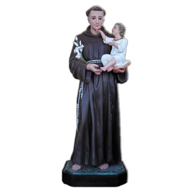 St. Anthony Color Fiberglass Outdoor Statue, 51" (130 cm)