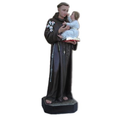 Statue ext. Saint Antoine 63" (160 cm) en FDV Couleur