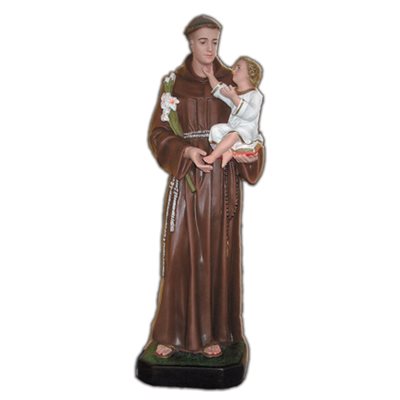 Statue ext. Saint Antoine 33.5" (85 cm) en FDV Couleur