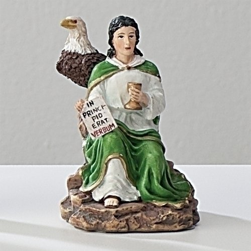 St. John the Evangelist Resin Statue, 3.5" (9 cm)