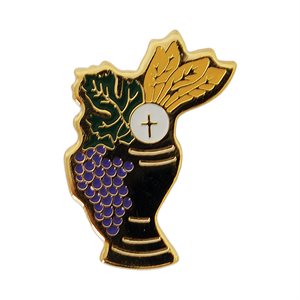 G-F and Coloured Enamel "First Communion" Pin