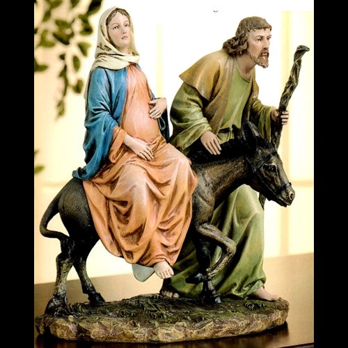 Pregnant Mary & Joseph Resin Statue, 10" (25.5 cm)