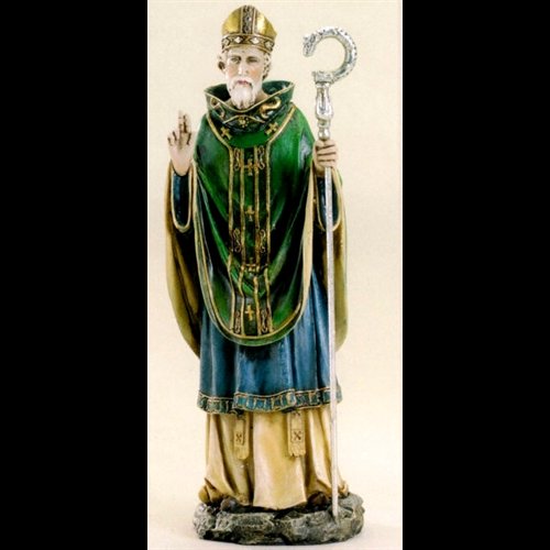 St. Patrick Resin Statue, 10.5" (26.7 cm)