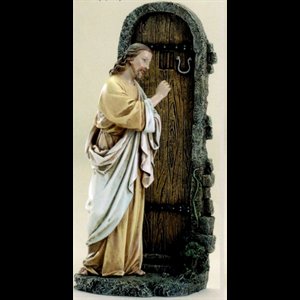 Jesus Knocking at the Door Statue, 11" (28 cm) Ht.