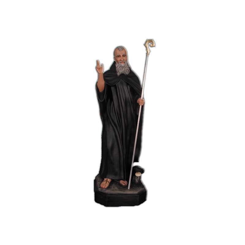 St. Benedict Color Fiberglass Outdoor Statue, 32" (80 cm)