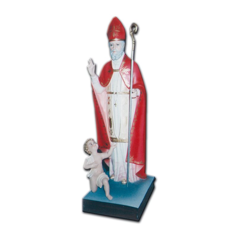 Statue ext. Saint Blaise 32" (80 cm) en FDV Couleur