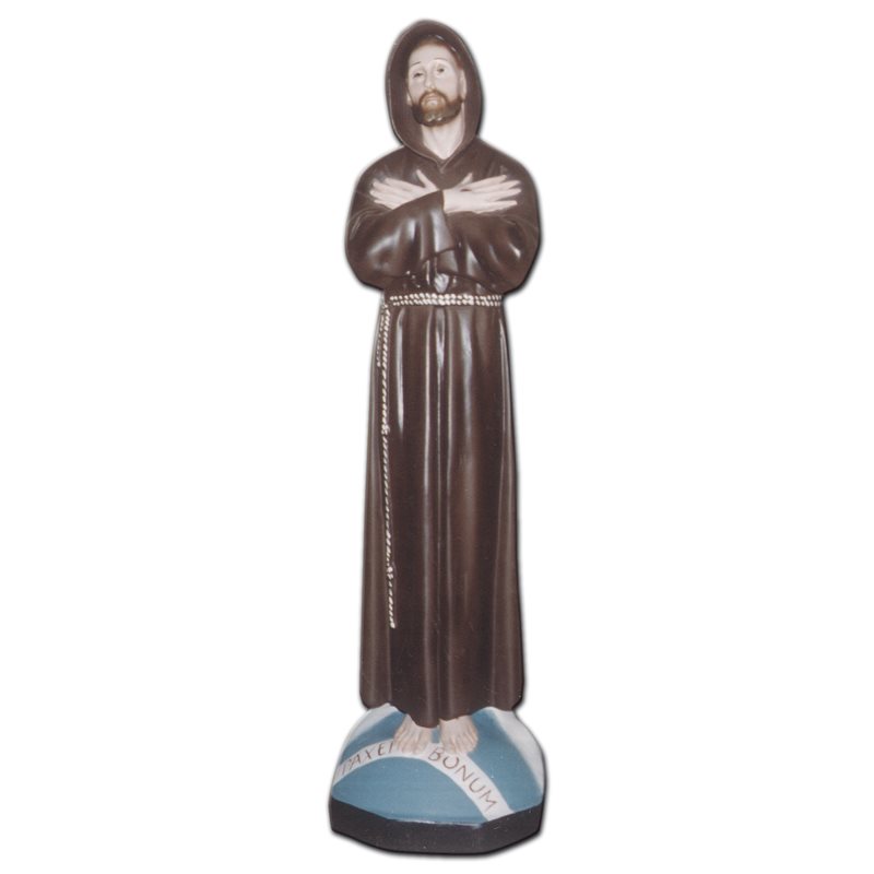 St. Francis of Assisi Color Fiberglass Outdoor Statue, 24 "