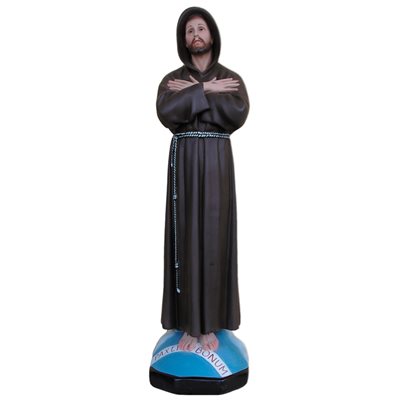 St. Francis of Assisi Color Fiberglass Outdoor Statue, 32"