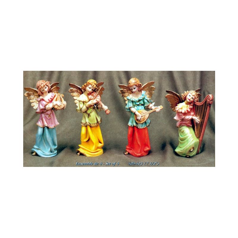 Color Resin Angels, 7.5" (19 cm) / Set of 4