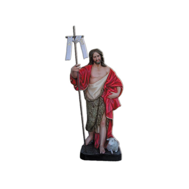 St. John the Baptist Color Fiberglass Outdoor Statue, 60"