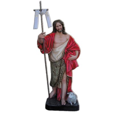 St. John the Baptist Color Fiberglass Outdoor Statue, 60"